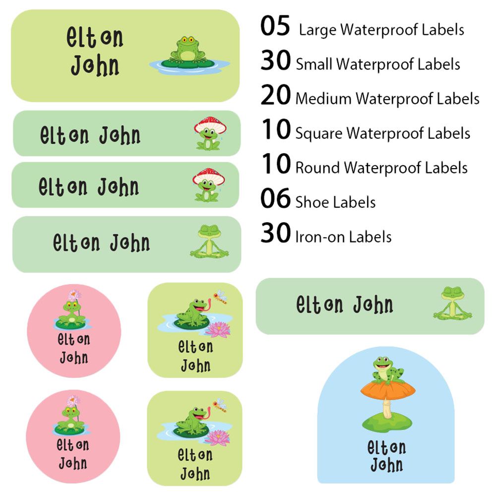 ماي ليبلز - ملصقات أحذية وملصقات تثبت بالكي ومقاومة للماء - ضفدع