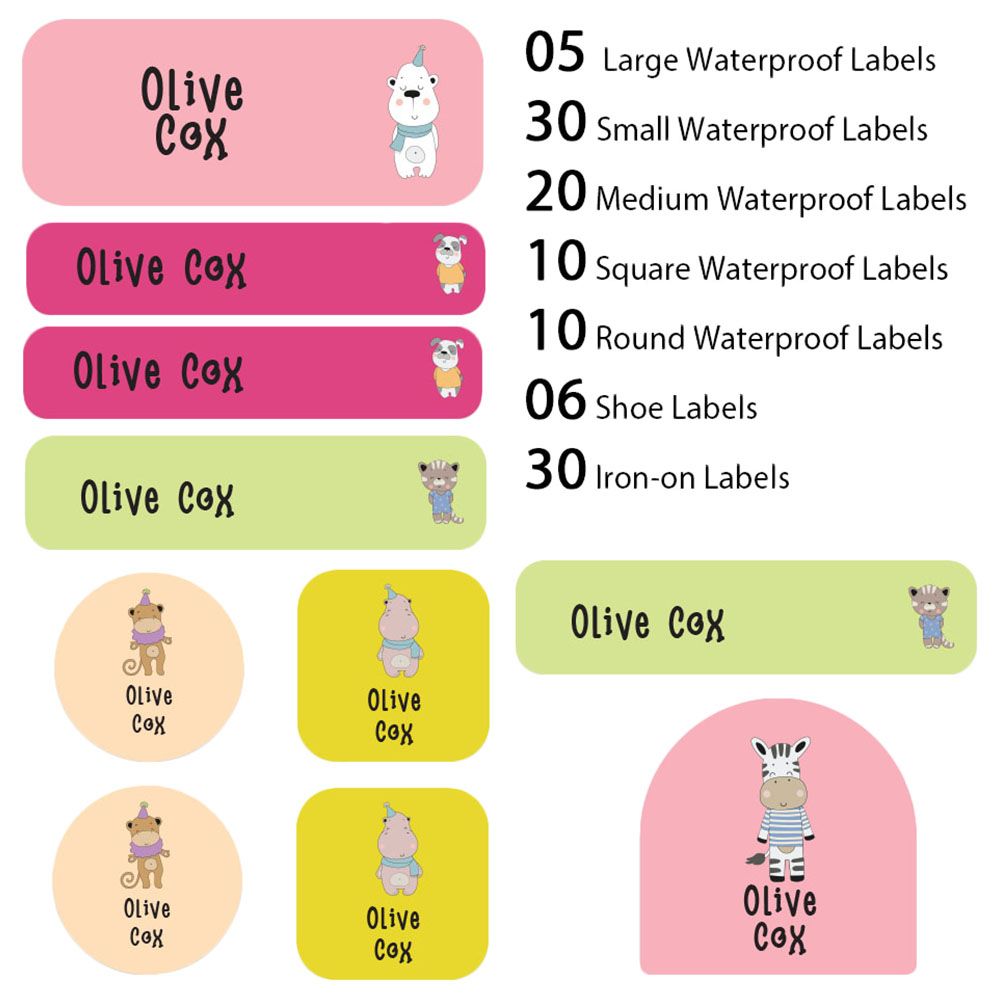 My Labels - Shoe & Iron On Waterproof Labels - Zebra