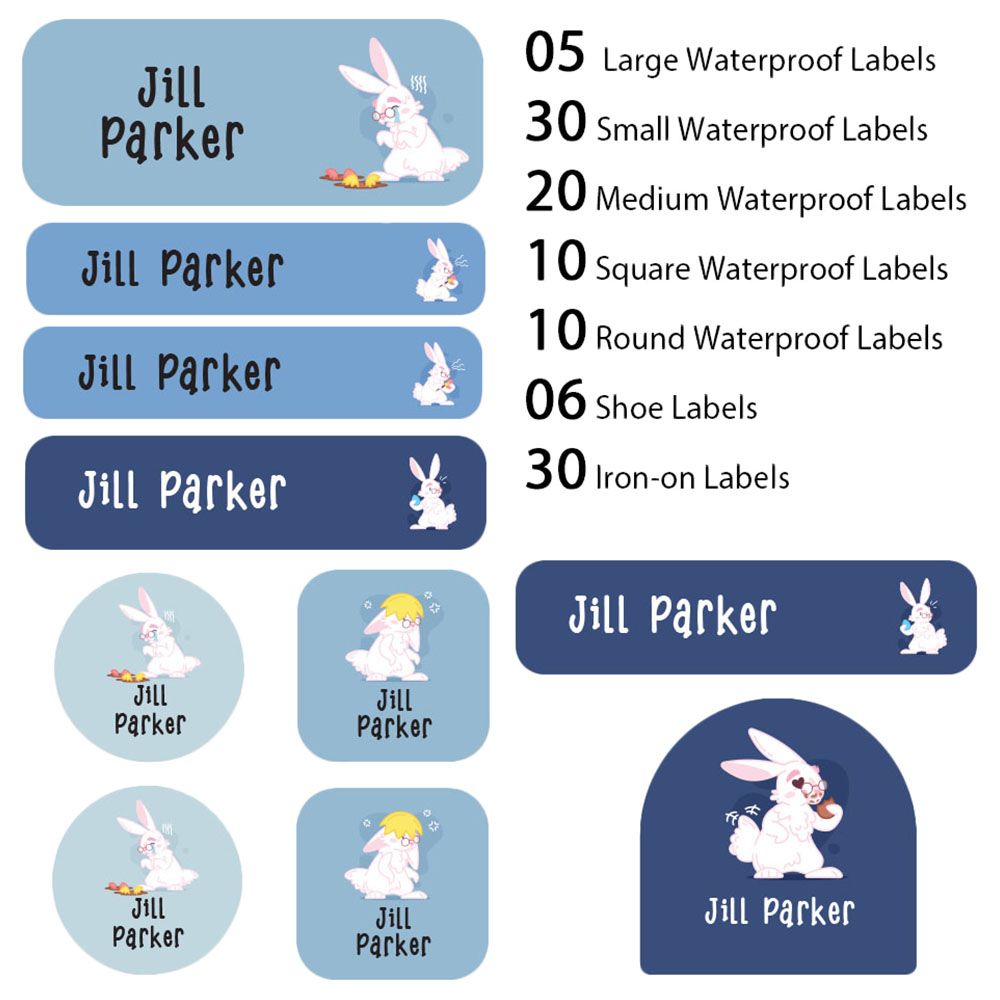 My Labels - Shoe & Iron On Waterproof Labels - Bunny