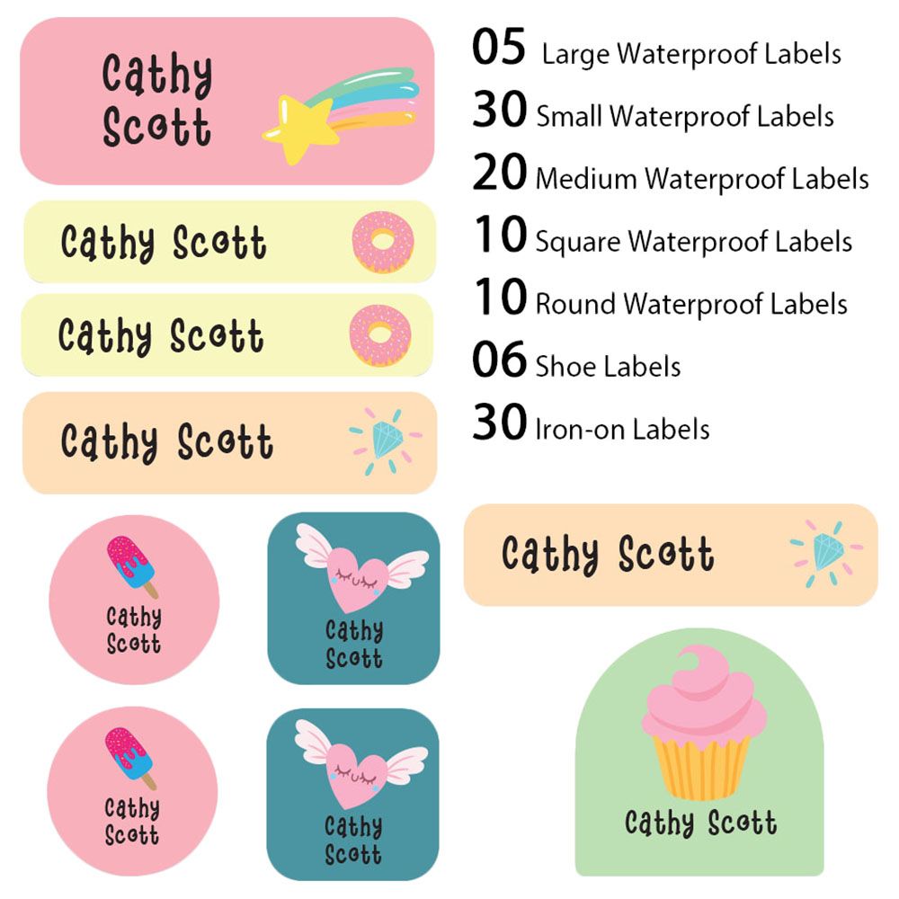 My Labels - Shoe & Iron On Waterproof Labels - Candies