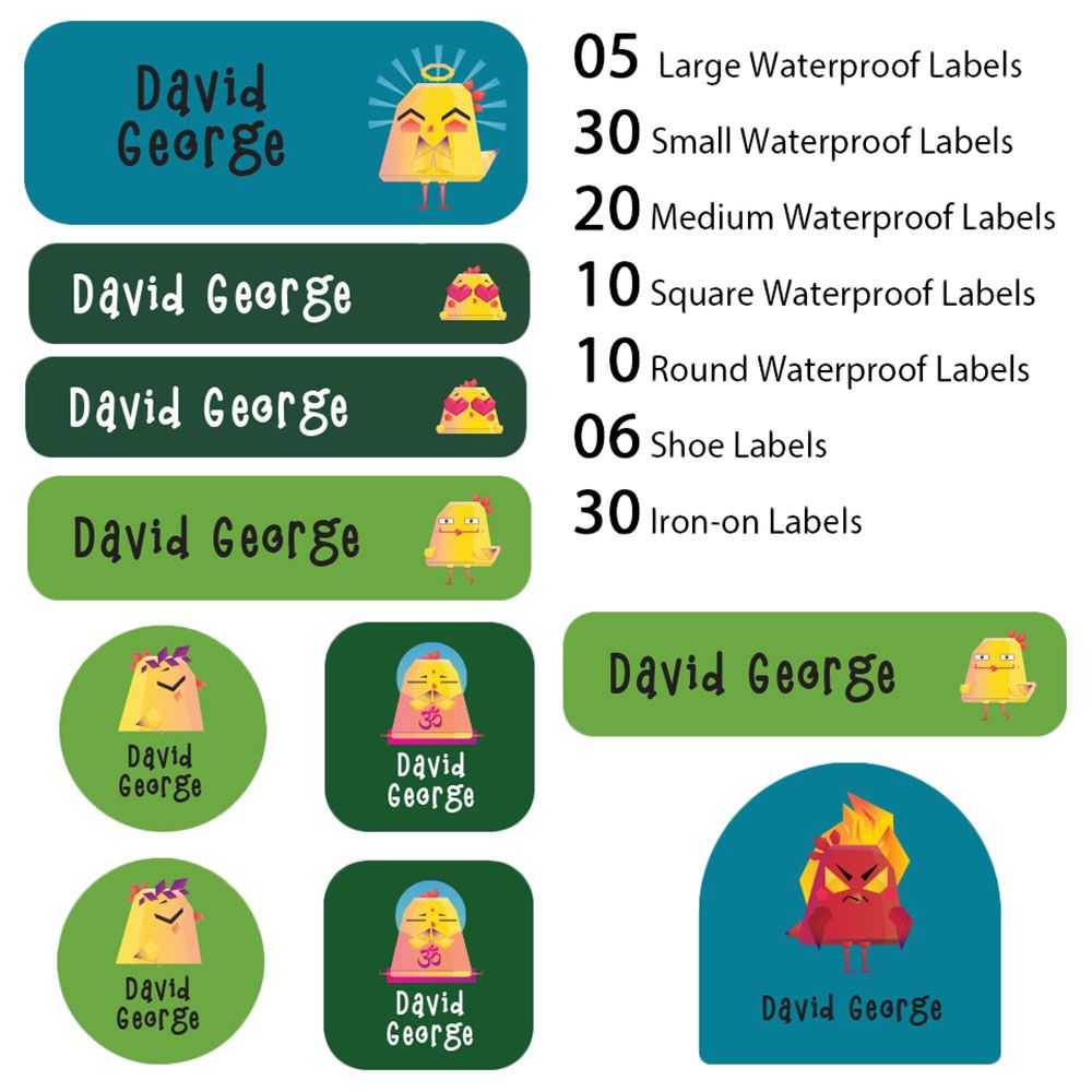 My Labels - Shoe & Iron On Waterproof Labels - Mood Birds