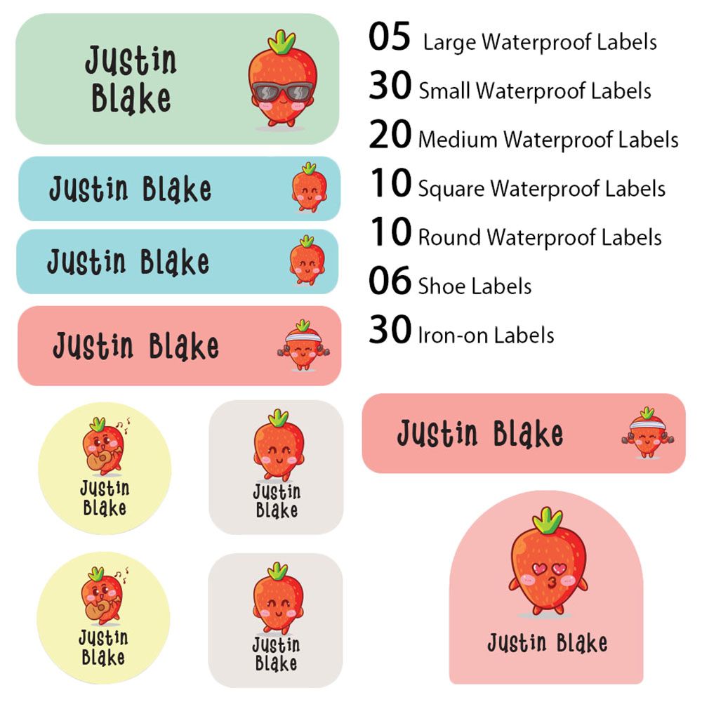 My Labels - Shoe & Iron On Waterproof Labels - Strawberry