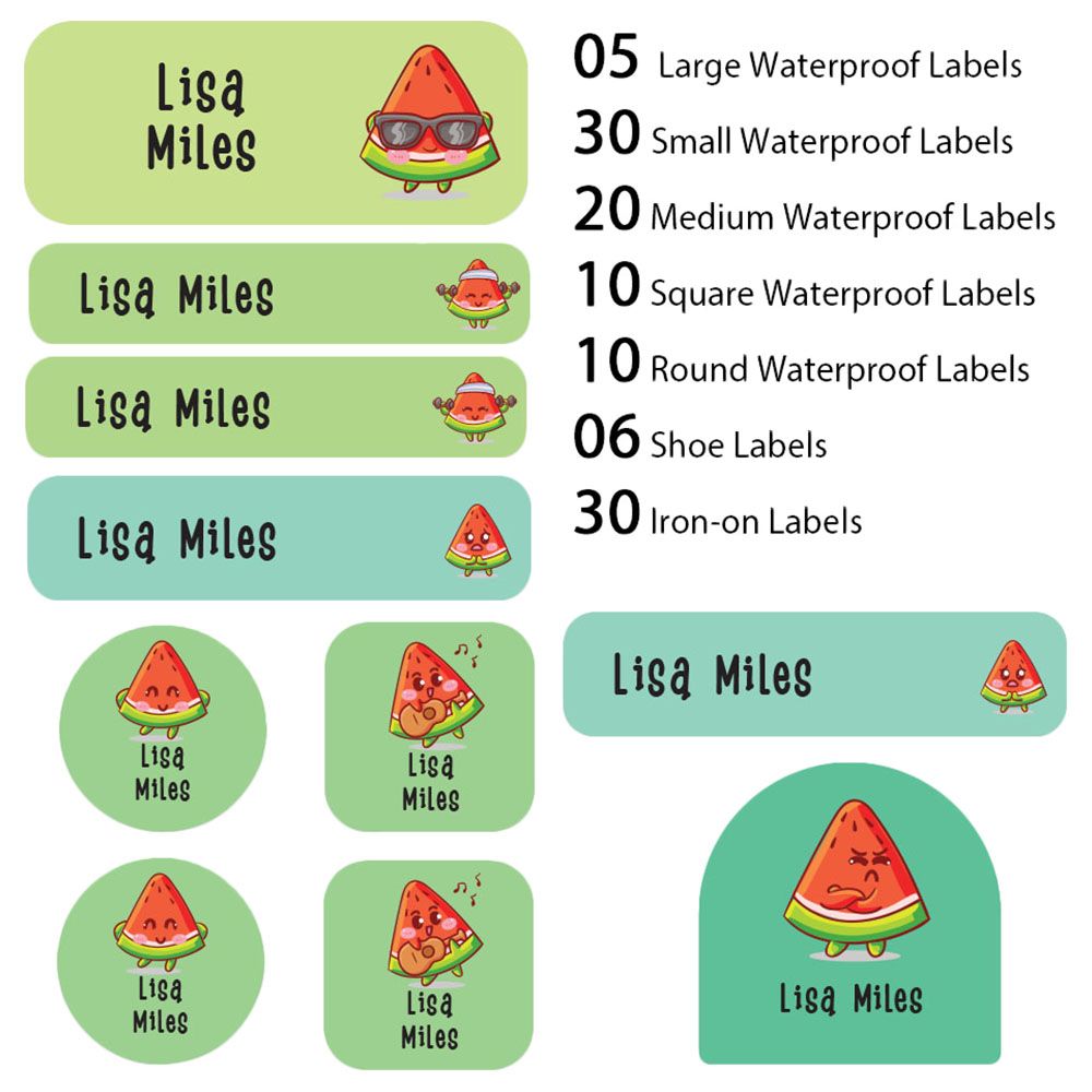 My Labels - Shoe & Iron On Waterproof Labels - Watermelon