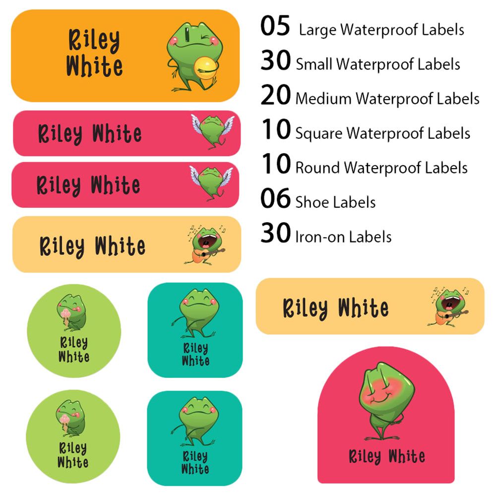 My Labels - Shoe & Iron On Waterproof Labels - Froggie