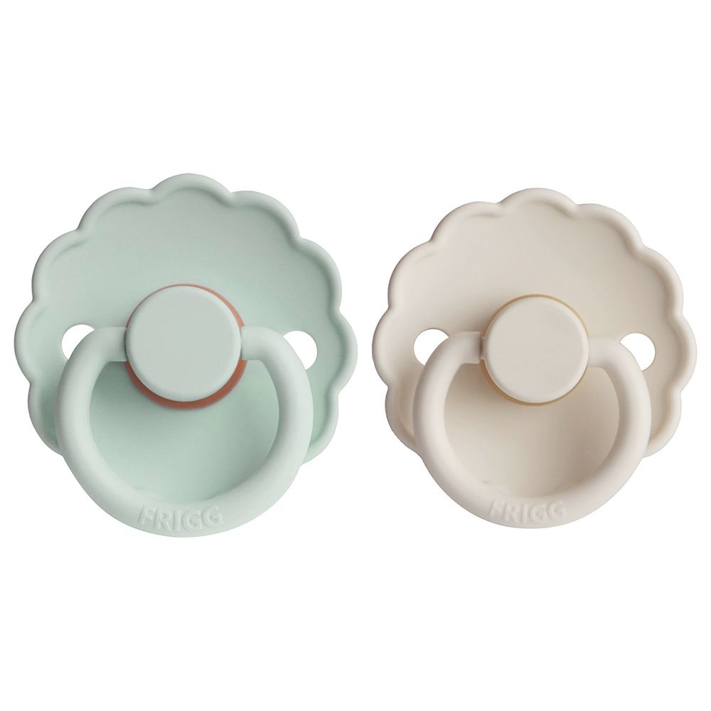 FRIGG - Daisy Latex Pacifier 0-6M 2-Pack S1 - Seafoam/Cream