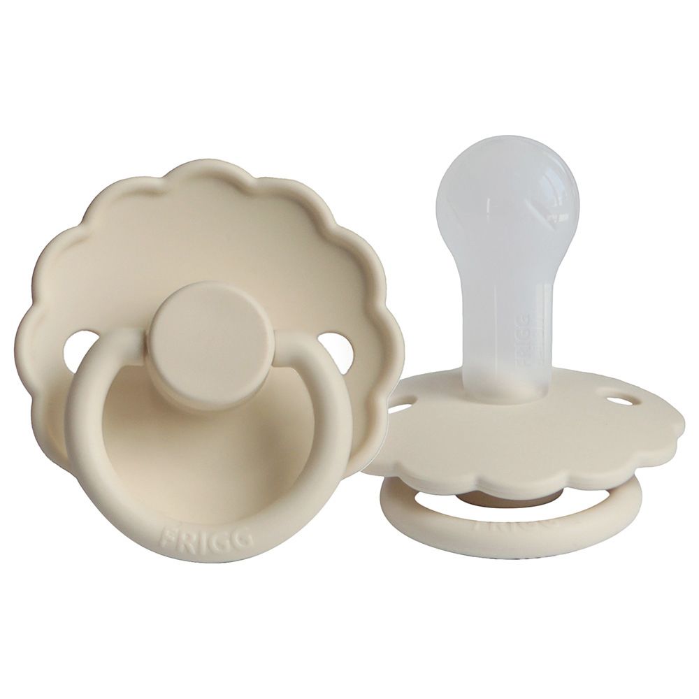 Frigg - S2 Daisy Silicone Pacifier - 6-18 Months - Cream