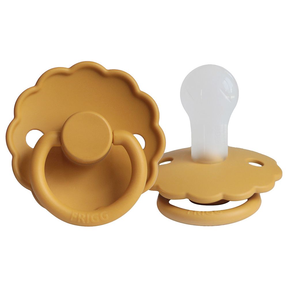 Frigg - S1 Daisy Silicone Pacifier - 0-6 Months - Honey Gold