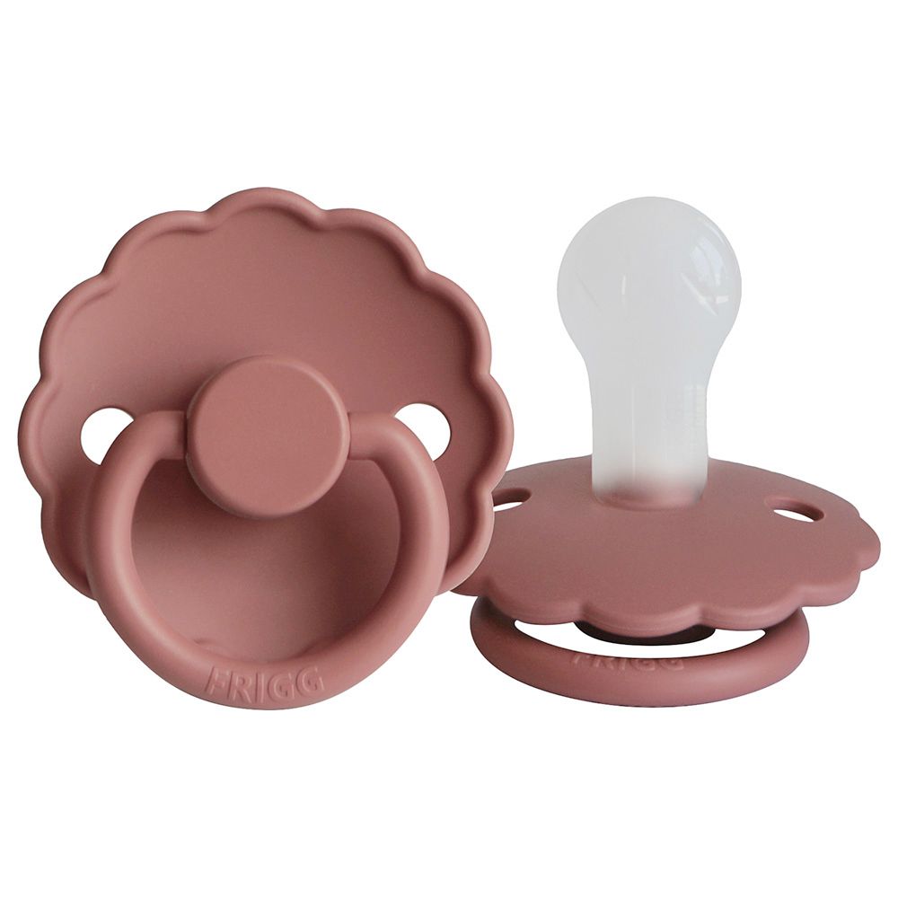 Frigg - S1 Daisy Silicone Pacifier - 0-6 Months - Powder Blush