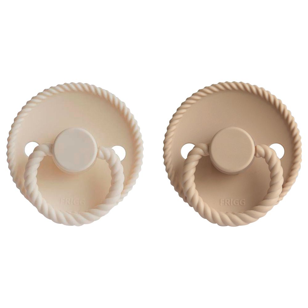 FRIGG - Rope Silicone Pacifier 0-6M 2-Pack S1 - Cream/Croissant