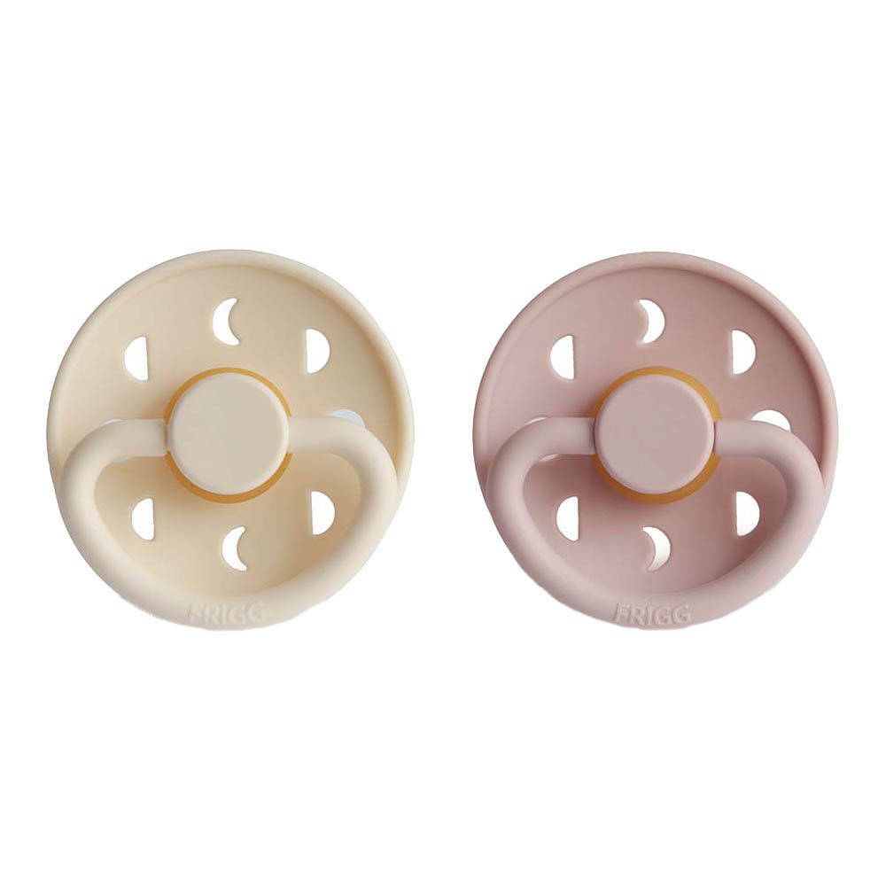 Frigg - Moon Phase Latex Pacifier 6-18M 2-Pack S2 - Blush/Cream