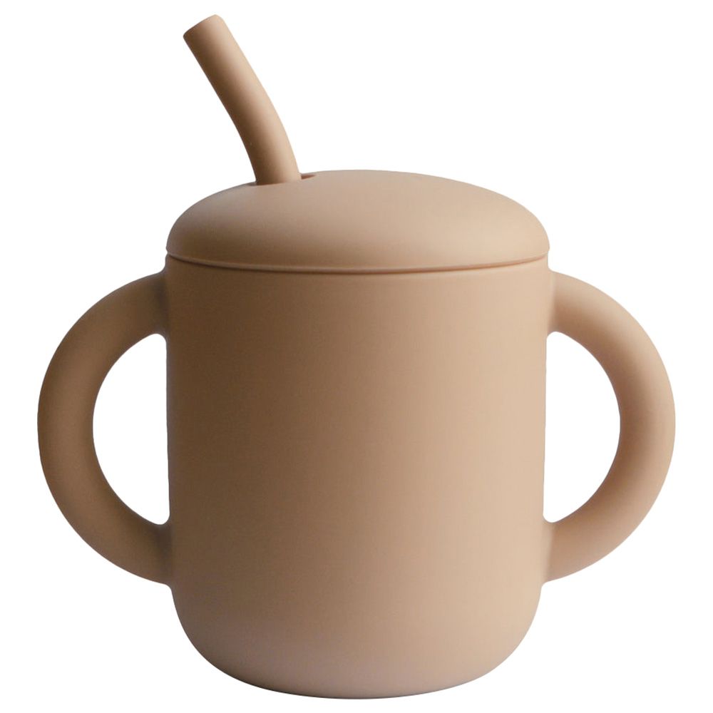 Mushie - Silicone Training Cup & Straw - Natural