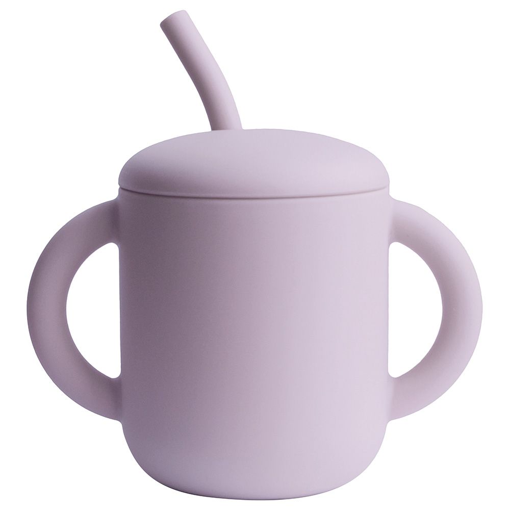 Mushie - Silicone Training Cup W/ Straw - Soft Lilac