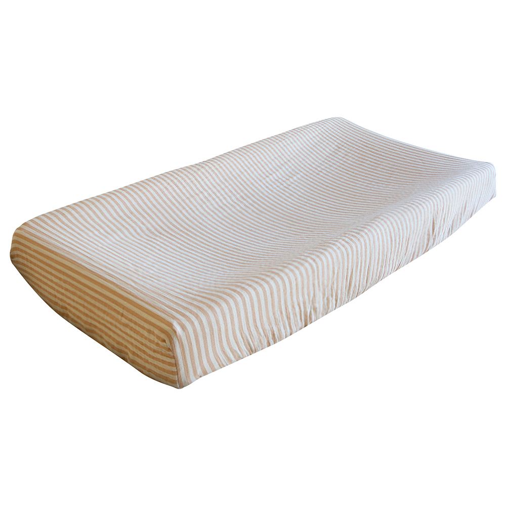 Mushie - Changing Pad Cover - Natural Stripe