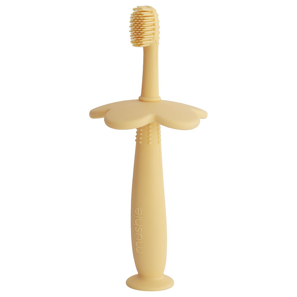 Mushie - Flower Training Toothbrush - Pale Daffodil