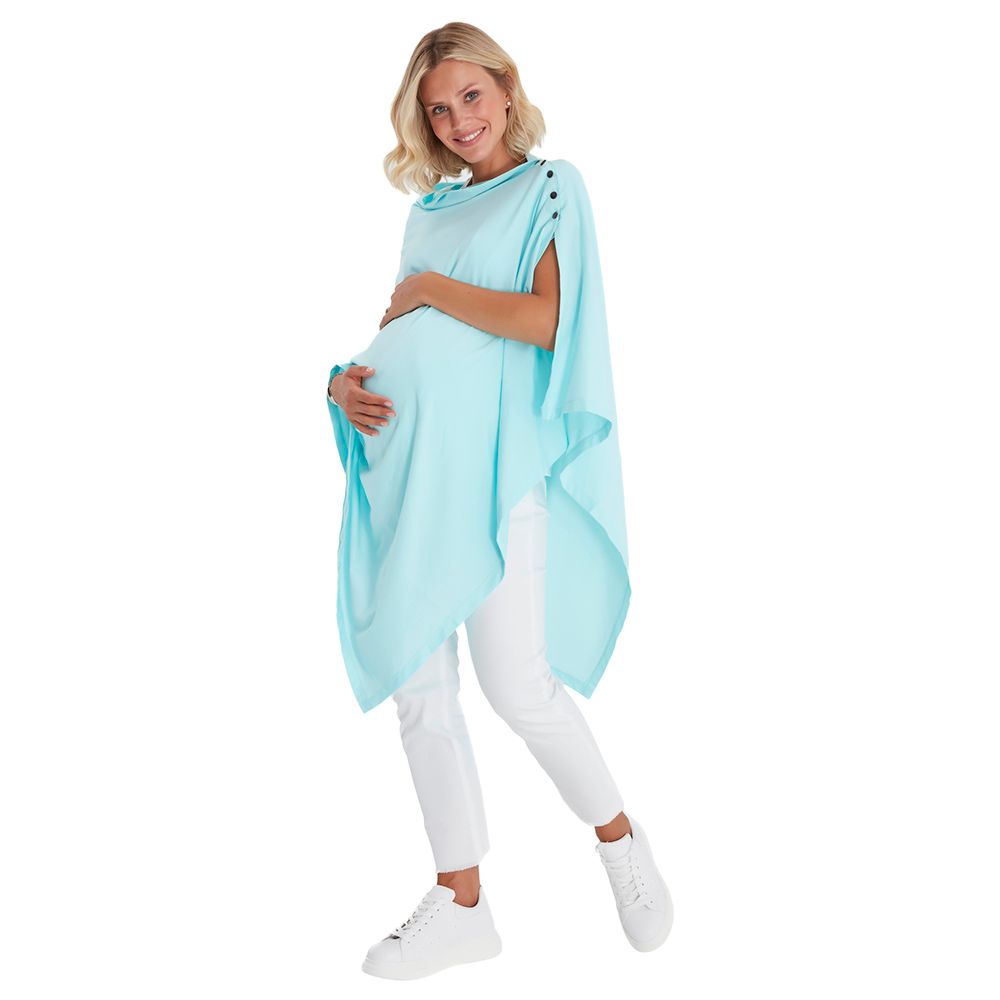 Accouchee - 4-In-1 Supreme Cotton Cape - Light Blue