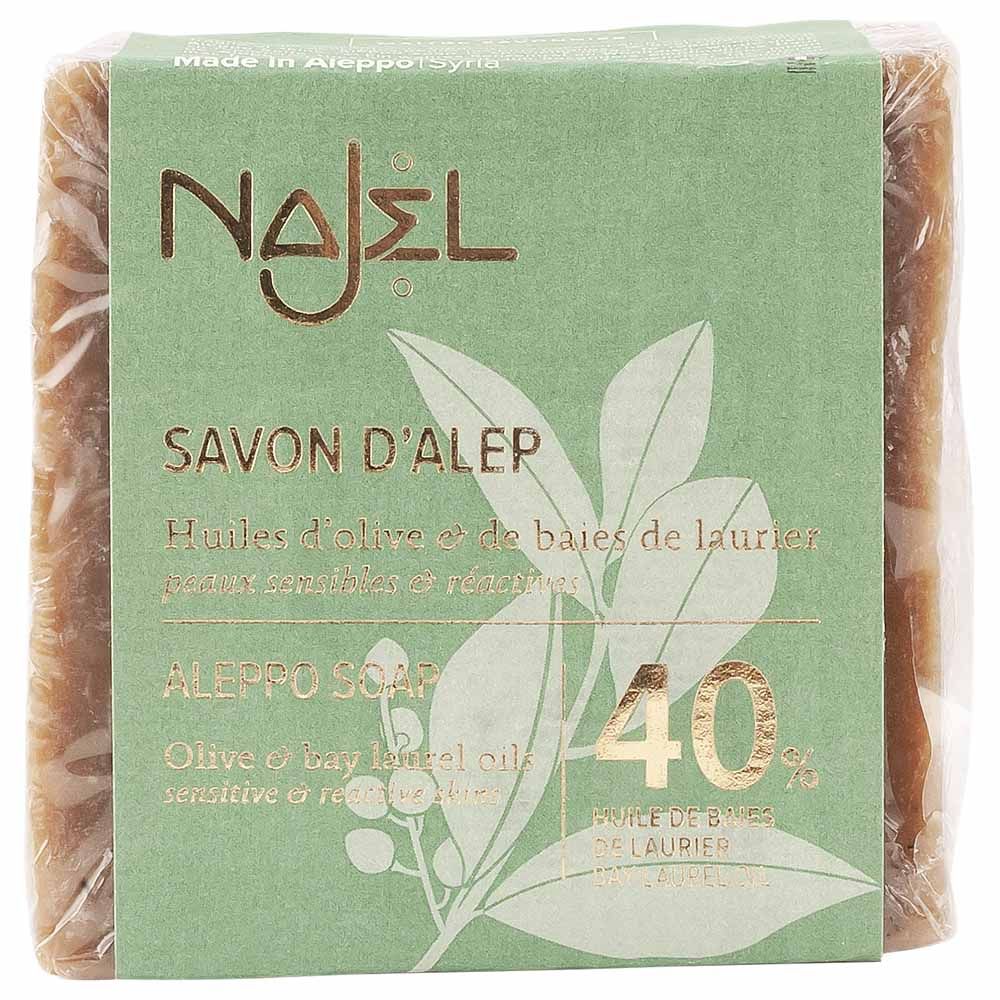 Najel Organic Skincare - Aleppo Soap Olive & Bay Laurel Oils - 40% BLO - 185g