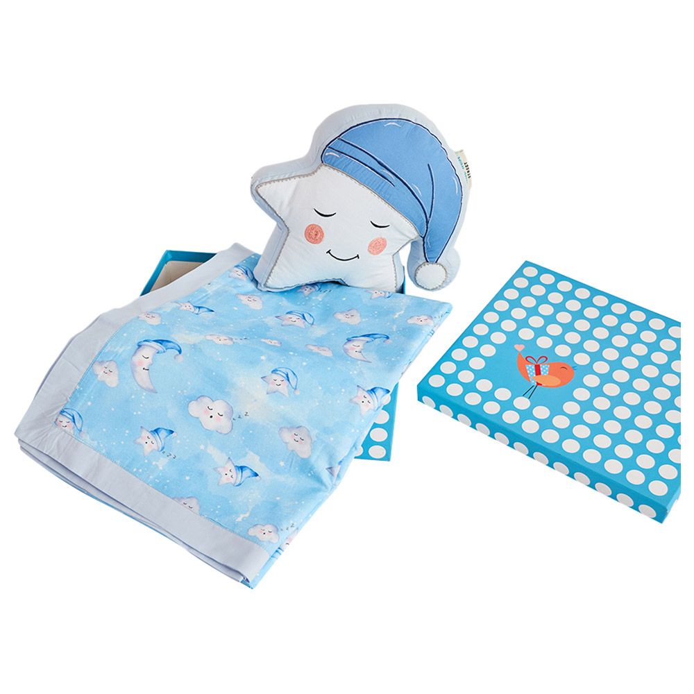 Little West Street - "Snuggle Time" Set w/ Blanket - Blue