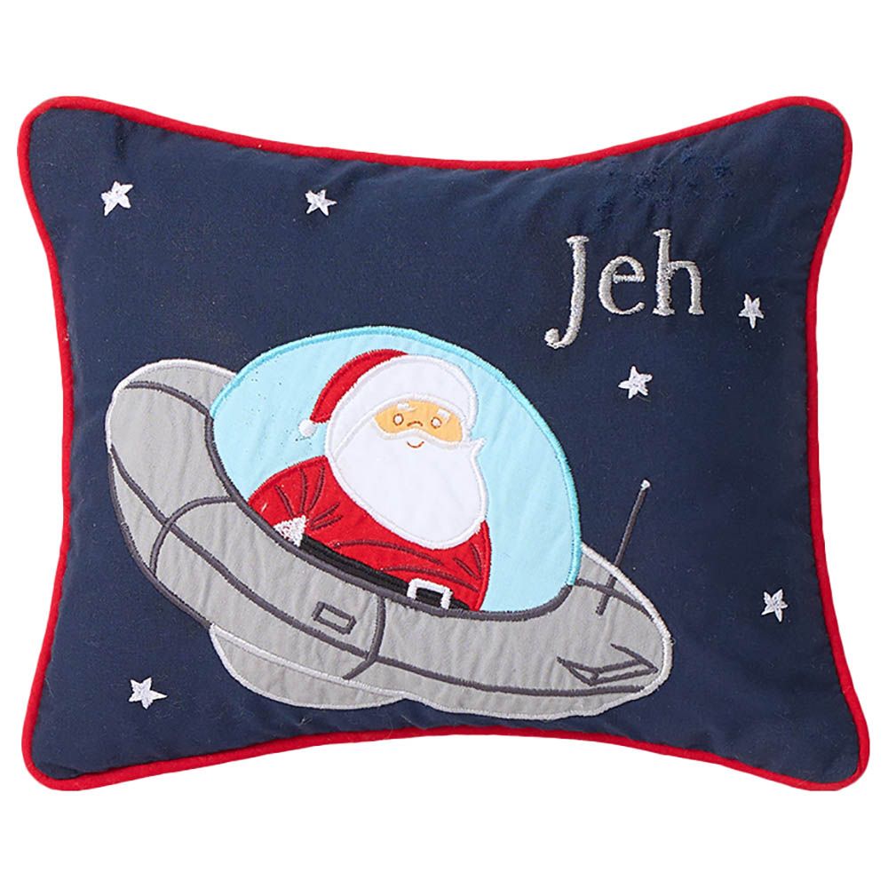 Little West Street - Santa In UFO Pillow - Navy