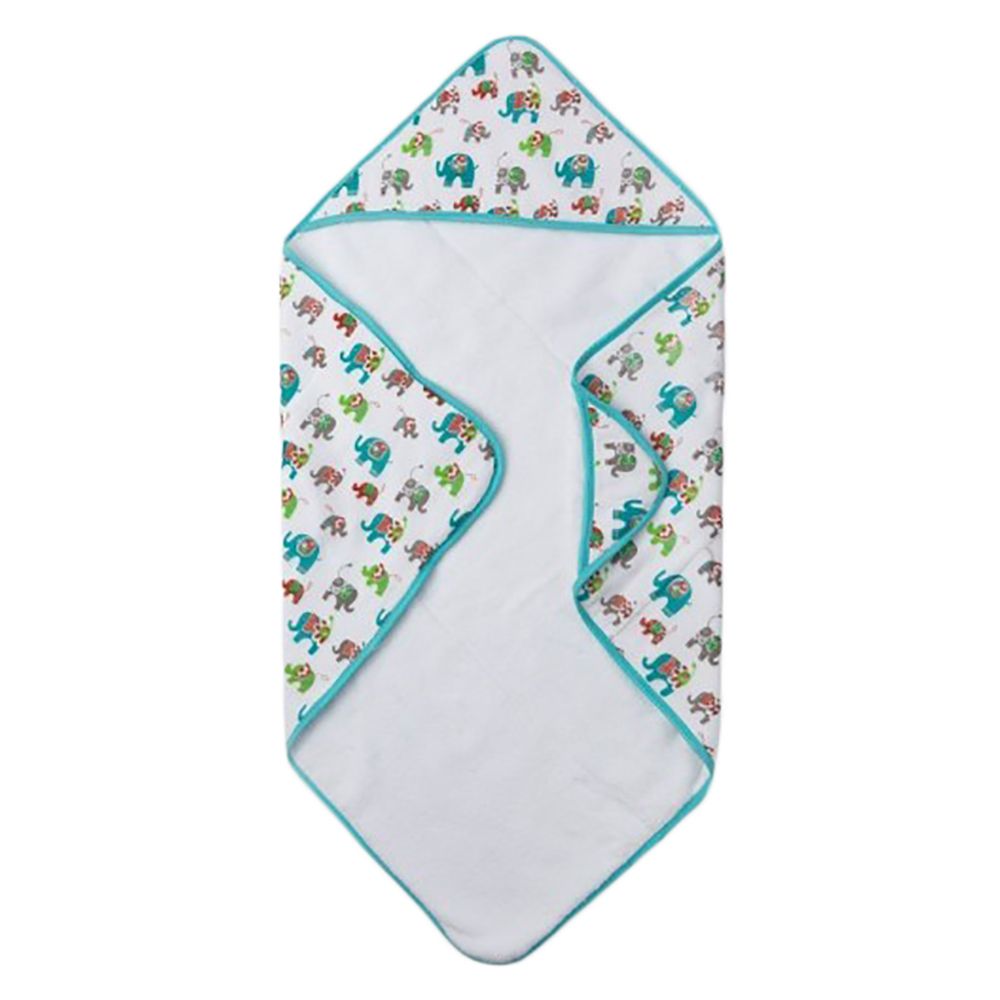 Little West Street - Ella Printed Hooded Towel - White