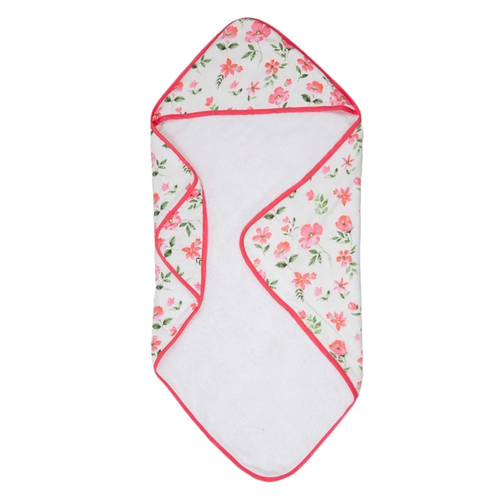 Little West Street Blossom Printed Hooded Towel - White