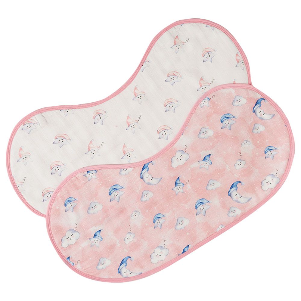 Little West Street - Celestial Pink Burp Cloth/Bib Set