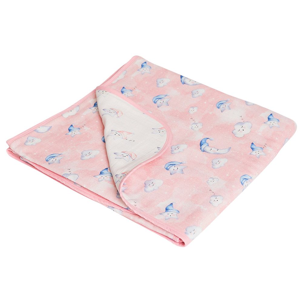 Little West Street - Celestial Pink Reversible Blanket