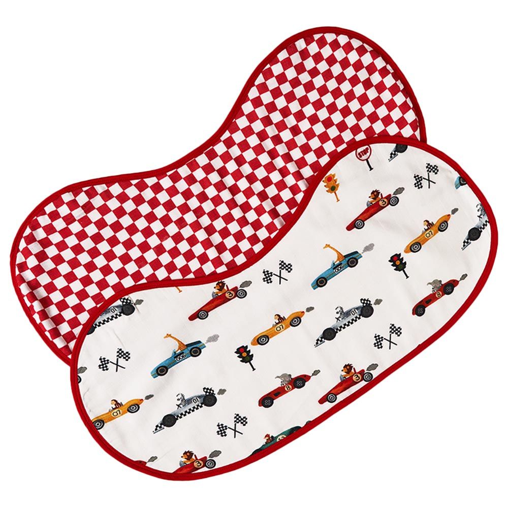 Little West Street - Racing Cars Cloth & Bib Set-2pcs