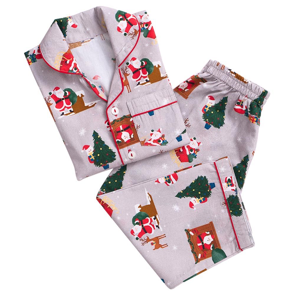 Little West Street - Men Santa At Home Pajama Set - Grey