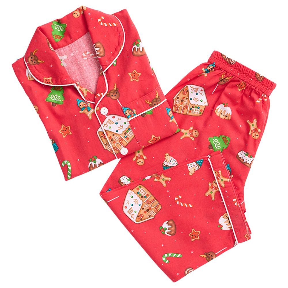 Little West Street - Men Sweet Christmas Pajama Set - Red