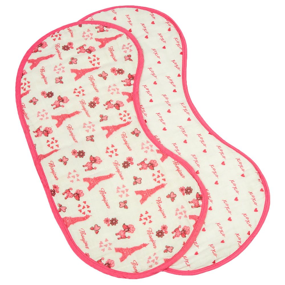 Little West Street - Paris Burp Cloth Pack Of 2