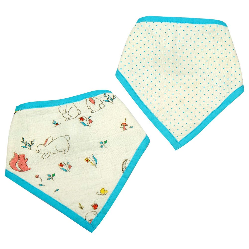 Little West Street - Snuggle Bunny Bandana Bib Set - Blue