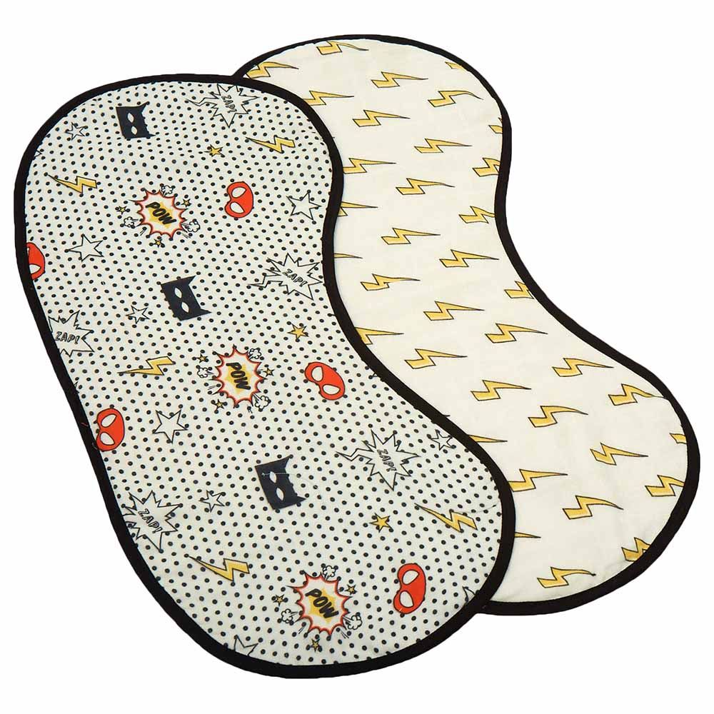 Little West Street - Superhero Burp Cloth & Bib Set - Black