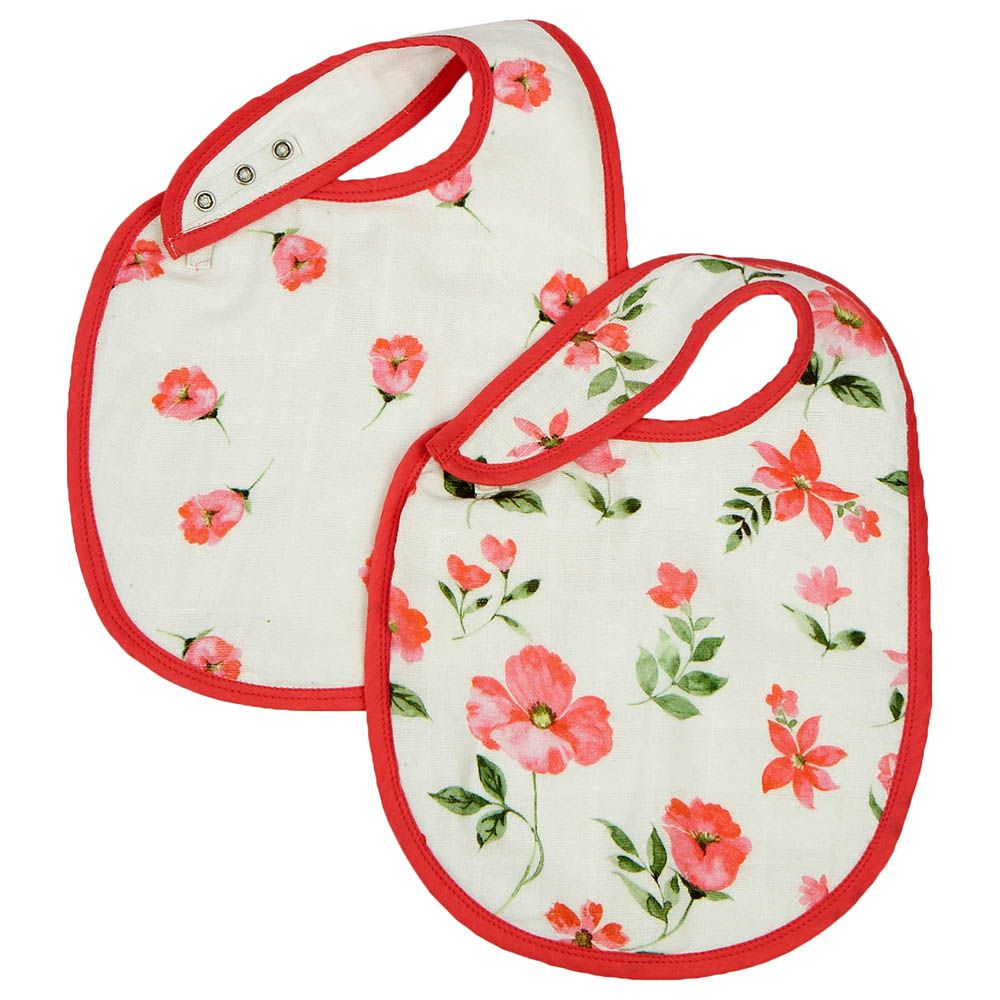 Little West Street - Blossoms Classic Bib Set - Red