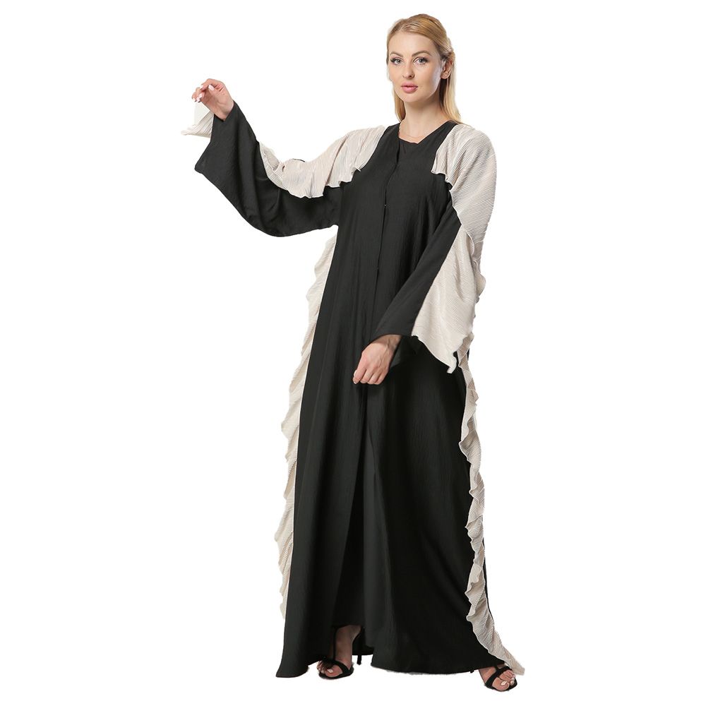 Moi Street - Black Casual Abaya With Frills