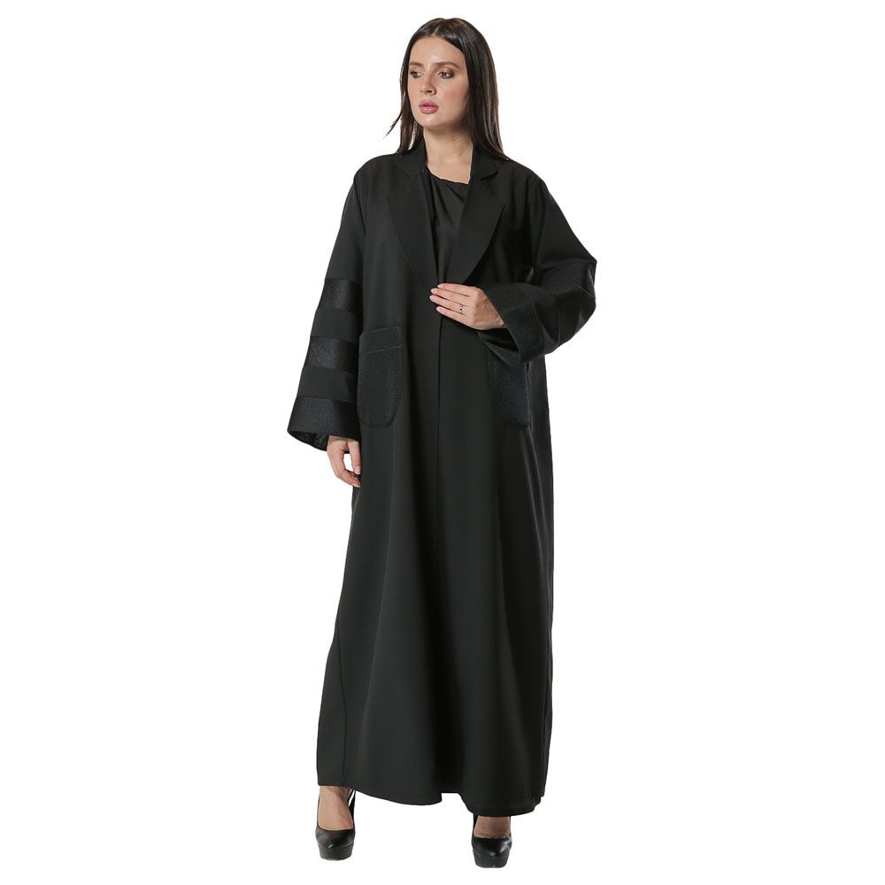 Moi Street - Black Casual Coat Style Abaya