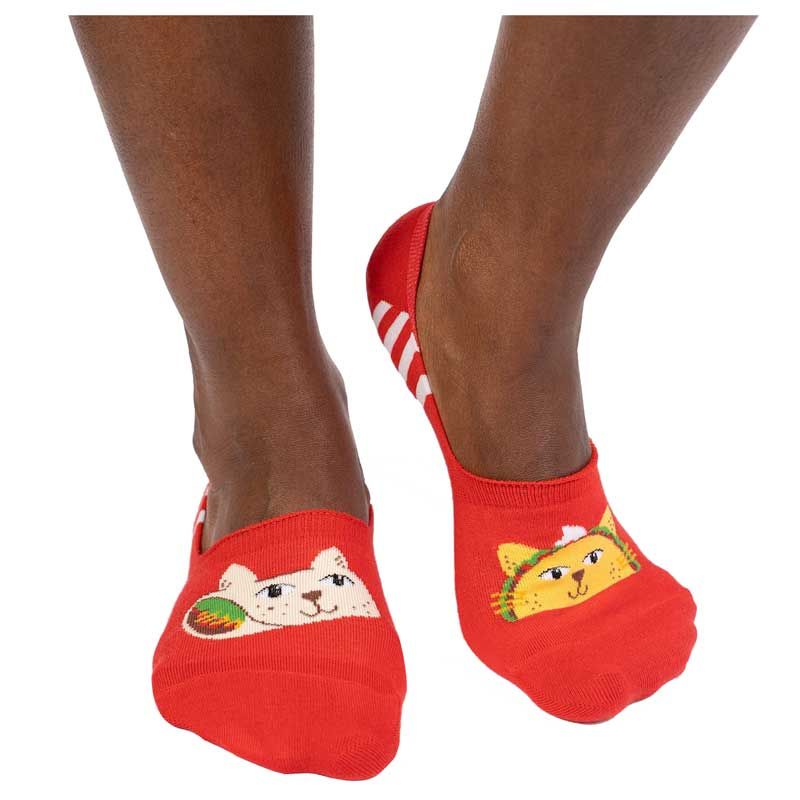 Sock it to me - No Show - Taco Cat - Red