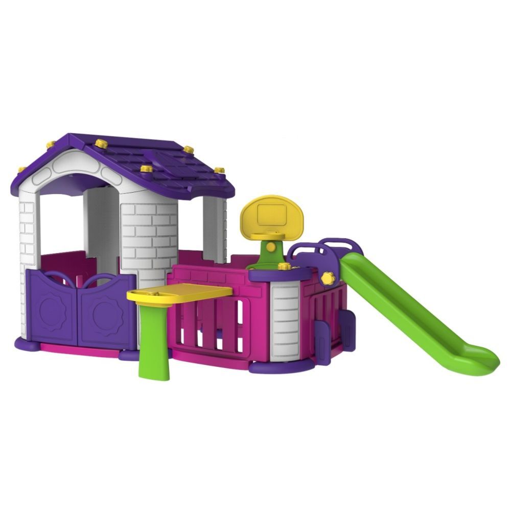 MYTS - Playhouse W/ Playpen + Slide + Table N Chair Purple