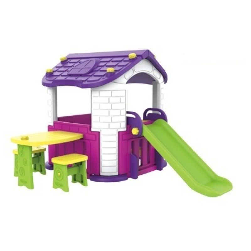 MYTS - Playhouse + Side Table & Chair + Slide Purple