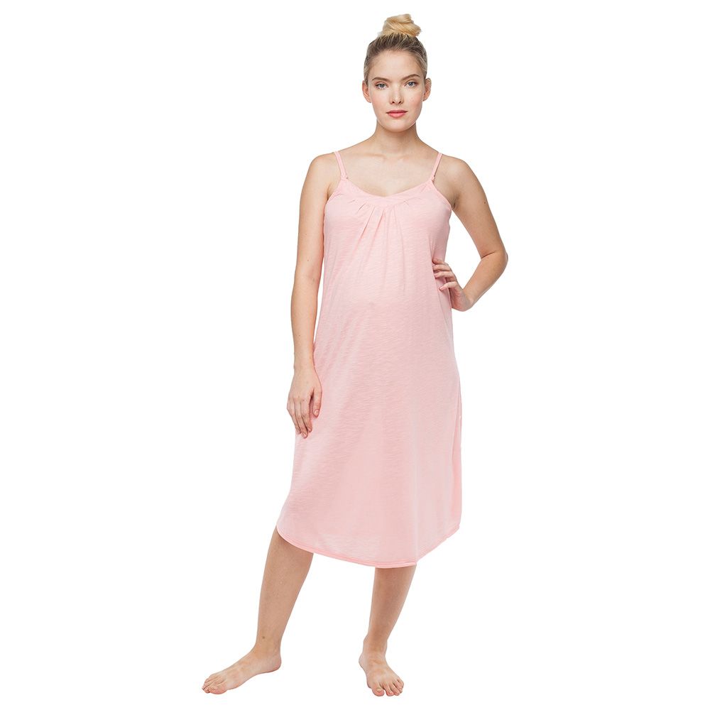 Mums & Bumps Belabumbum Summer Long Maternity Nightie Pink