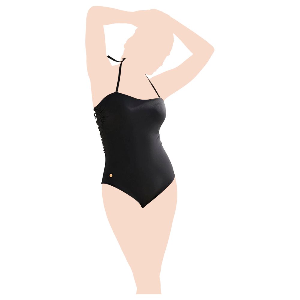 Mums & Bumps - Leonisa Sculpting Macrame Back One-Piece Swimsuit - Black