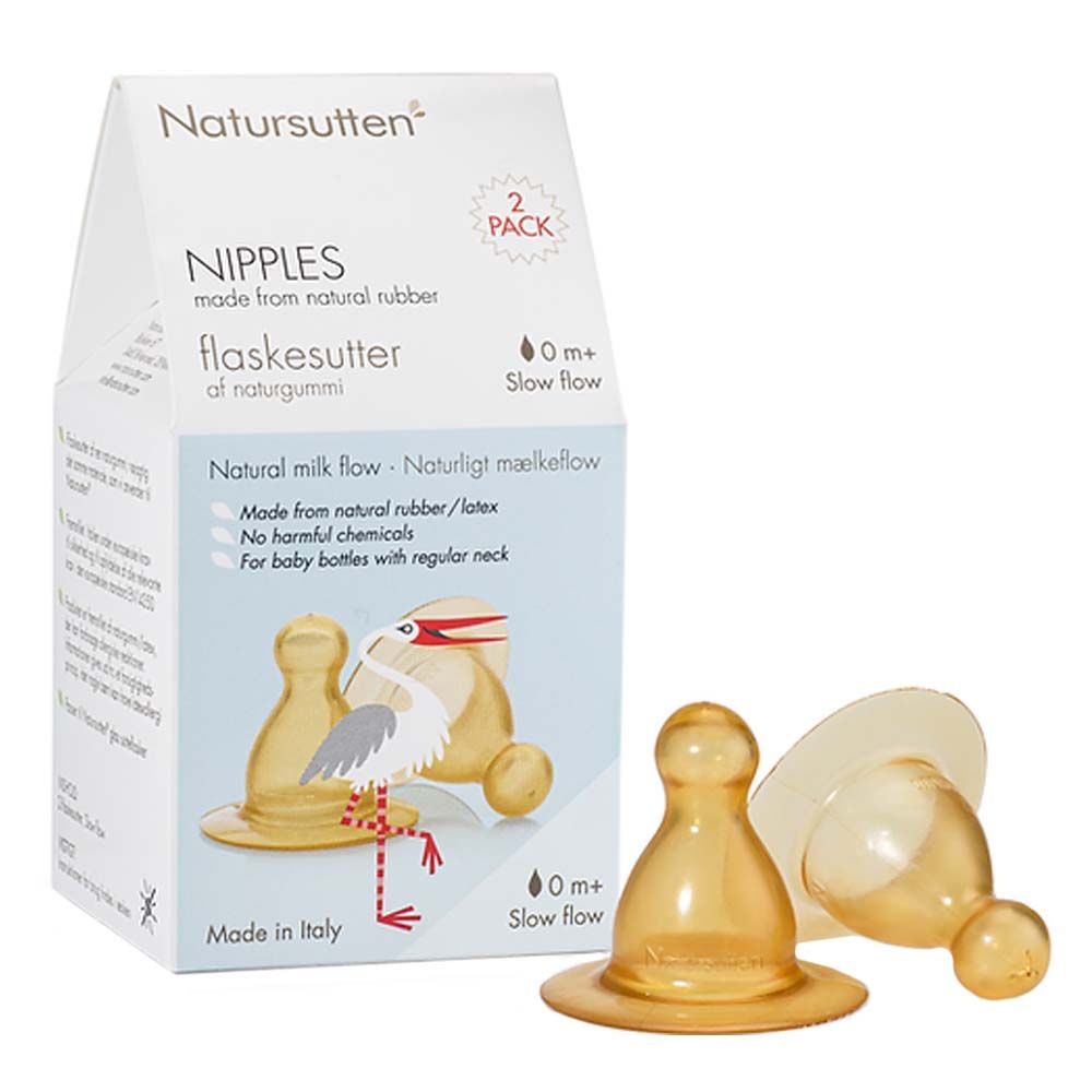 Natursutten - Natural Rubber Slow Flow Nipple - 0m+