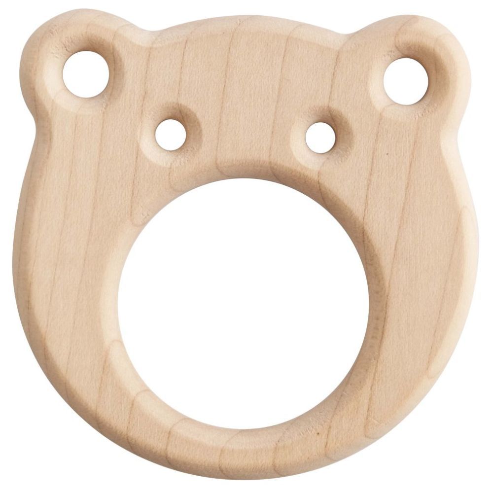 Ooh Noo - Wooden Teether - Frisky Frog - Cream