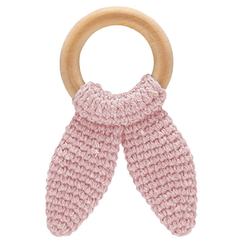 Babyjem - Amigurumi Wooden Ring Teether - Pink