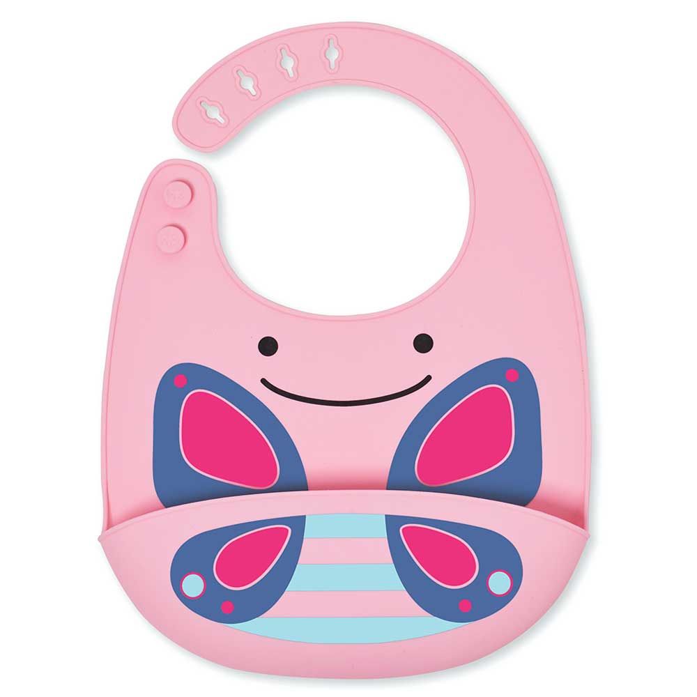 SkipHop - Zoo Fold & Go Silicone Bib - Butterfly