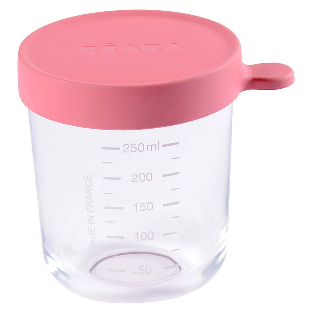 Beaba - Conservation Jar Glass 250ml - Dark Pink