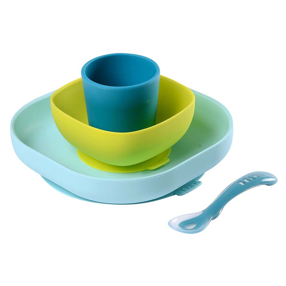 Beaba - Silicone Meal Set of 4 - Blue