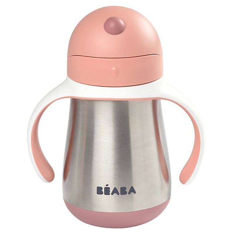 Beaba - Stainless Steel Straw Cup 250ml - Old Pink