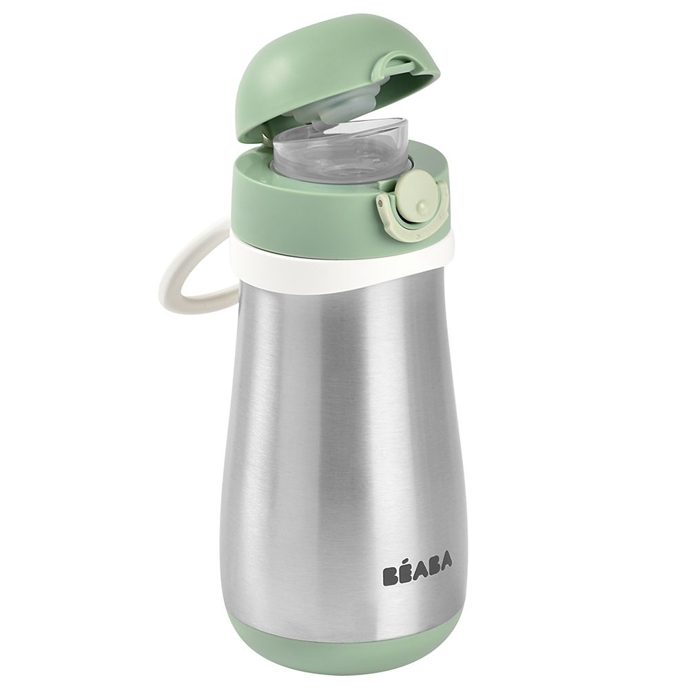 Beaba - Stainless Steel Bottle w/ Handle - 350Ml - Sage