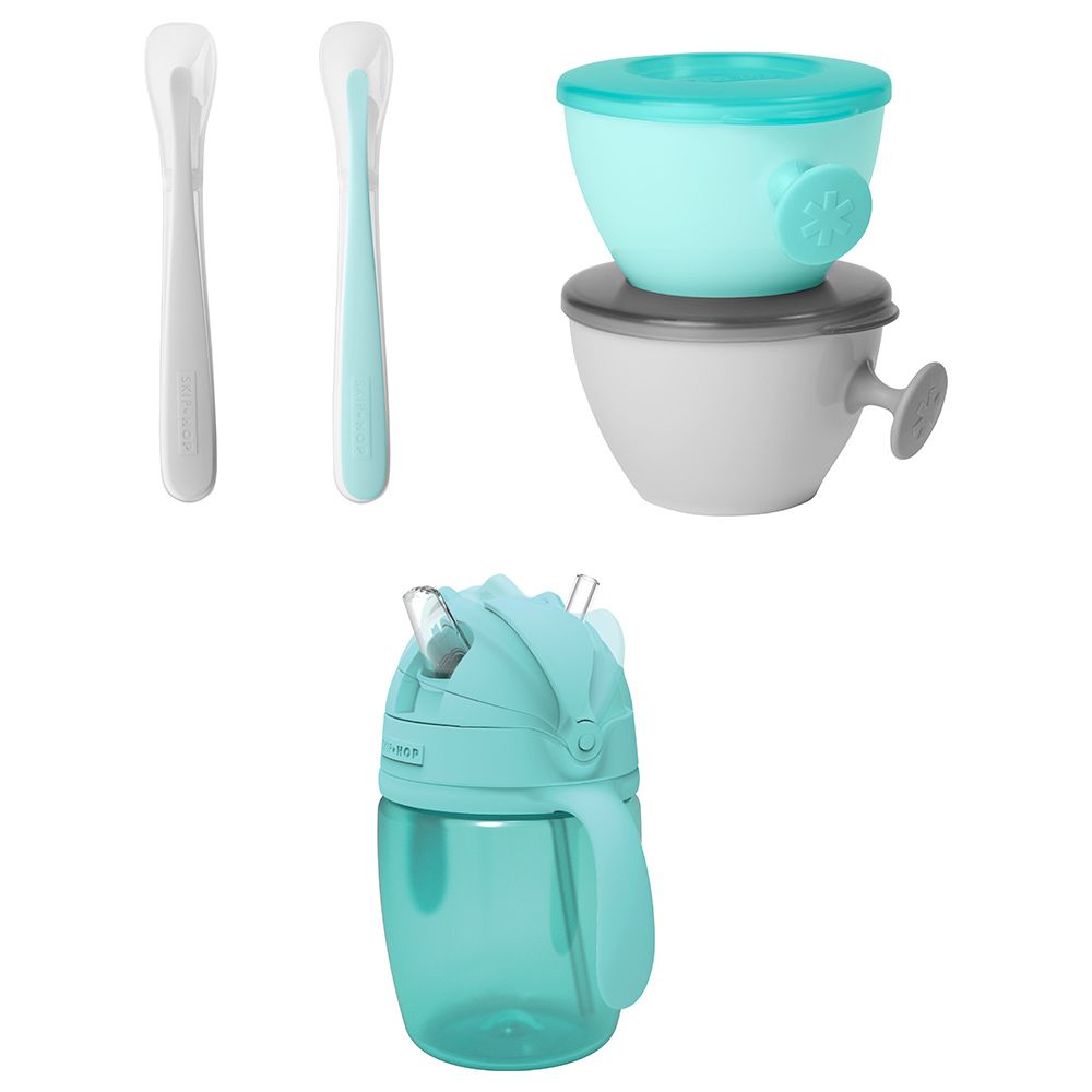 Skiphop - Easy Feed Mealtime Set - Teal/Grey