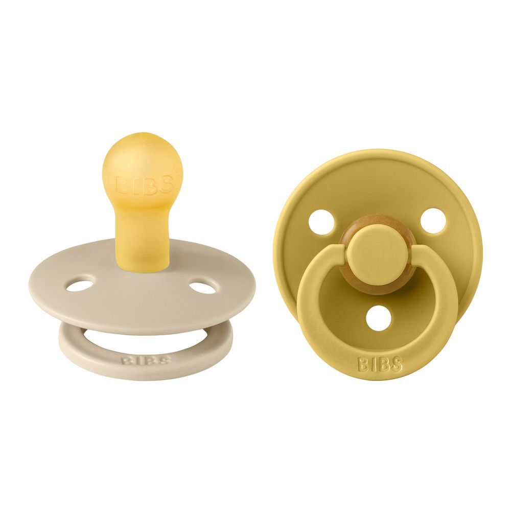 Bibs - Colour S1 Pacifiers - Pack of 2 - Vanilla/Mustard